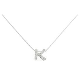 Autre Marque Collar Au750 Initial K Diamond Plata