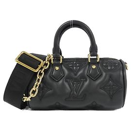 Bolsa de Ombro Louis Vuitton Bubblegram Papillon BB em couro de bezerro Preto Gold hardware