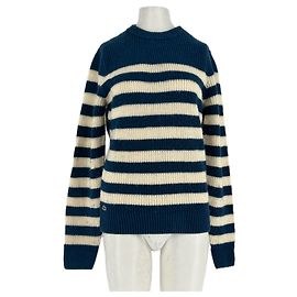 Lacoste Jersey a rayas azul y blanco Azul