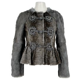 Manoush Fur Jacket Grey Grey