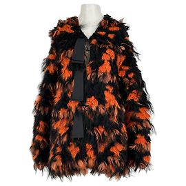 Giorgio Armani Pelliccia nera e arancione Arancione