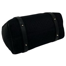Christian Dior Black Canvas Leather Handbag Black