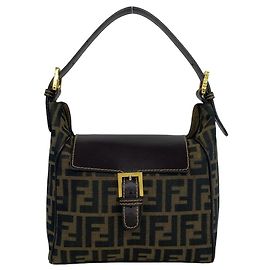 Sac à main Fendi Zucca FF Pattern Marron Noir