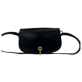 Bolsa de ombro mini em couro Gucci Old G Logo com ferragens Horsebit Preto