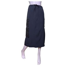Herno Jupe Cargo Midi Bleue Bleu