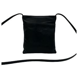 Loewe Vintage Anagram Logo Engraved Leather Mini Shoulder Bag Black