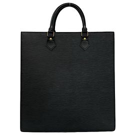 Louis Vuitton Vintage Sac Plat Epi Leather Handbag Nero
