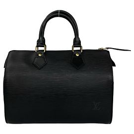 Louis Vuitton Vintage Speedy 25 Epi Leather Handbag Black