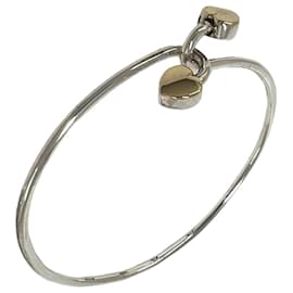 Tiffany & Co Pulseira Tiffany Solid Double Heart Prata Dourado
