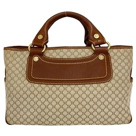 Céline Bolsa Celine Boogie Bag em Beige e Brown Marrom Bege