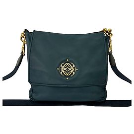Bolsa de ombro em couro LOEWE Vintage Maia com logo Anagram Azul