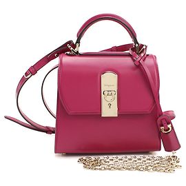 Bolsa de couro rosa Salvatore Ferragamo Rosa