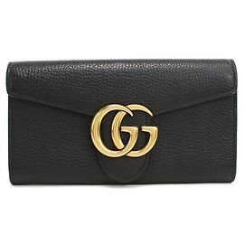 Gucci GG Marmont Women's Black Bi-Fold Wallet Black