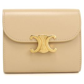 Céline Celine Tri-fold Wallet Beige