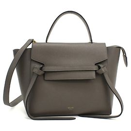 Céline Bolsa Celine Cinza 18195 Micro Belt Bag Marrom
