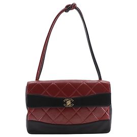 Borsa a Tracolla Chanel Matelassé Bicolore Nero Rosso
