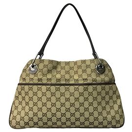 Borsa Gucci GG Canvas Beige Cachi Marrone scuro