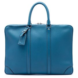 Louis Vuitton Blue Taurillon Porte Documents Voyage Blue