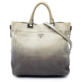 Saco Tote Prada em couro de bezerro Ombre Glace Bege Outro