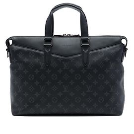 Louis Vuitton Black Monogram Eclipse Explorer Business Bag Black