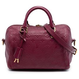 Louis Vuitton Red Monogram Empreinte Speedy Bandouliere 25 Rouge Bordeaux