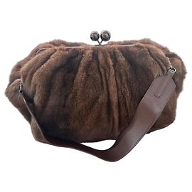 Max Mara Bolsa de mão em vison e pele castanha Marrom