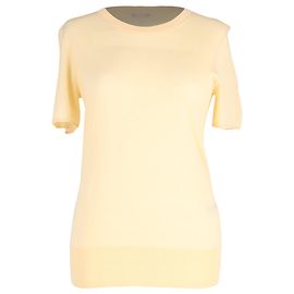 Joseph Strickpullover mit kurzen Ärmeln aus cremefarbener Baumwolle Weiß Roh