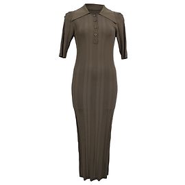 Autre Marque Birger Christensen Evial Rippstrick-Midikleid aus brauner Viskose Braun