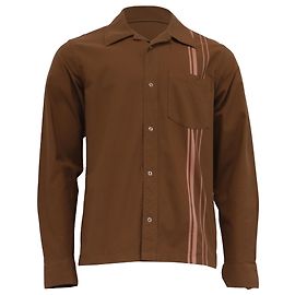Camicia button-down Acne Studios con dettaglio a righe in cotone marrone Marrone Rosso