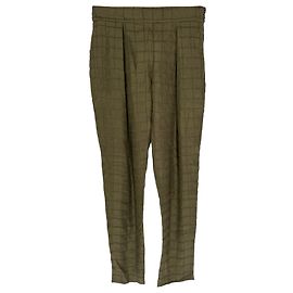 Calças texturizadas Chloé em seda Olive Verde Verde oliva