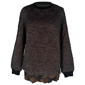 Dries Van Noten Jacquard-Pullover aus brauner Seide Braun