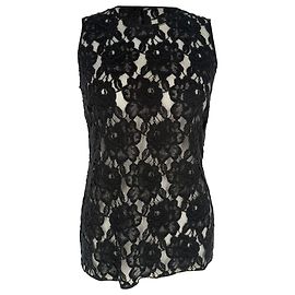 Dolce & Gabbana Spitzenbluse aus schwarzer Baumwolle Schwarz