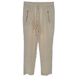 Stella Mc Cartney Pantalon de jogging clouté Stella Mccartney en viscose blanche Blanc Écru