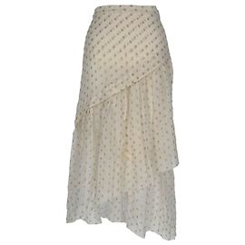 Stella Mc Cartney Saia midi de bolinhas Stella Mccartney em seda branca Branco Cru