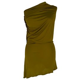 Blouse Givenchy drapée à une épaule en viscose olive Vert Vert olive