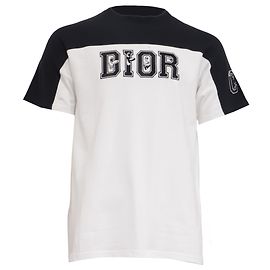 Camiseta bordada Dior x Kenny Scharf en algodón blanco Blanco Crudo