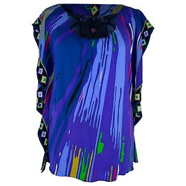 Emilio Pucci Embellished Tunic Blouse in Multicolor Silk Multiple colors