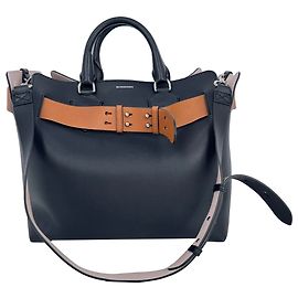 Saco Tote Burberry Medium Marais com cinto em couro preto Preto