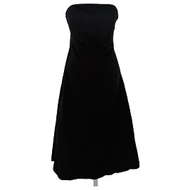 Abito midi Staud Kennedy con schiena plissettata in cotone nero Nero