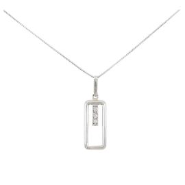 Autre Marque Pt900/Pt850 Platinum Diamond Necklace Silvery