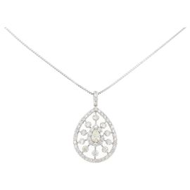 Autre Marque Colar de Diamantes Pt900 Pt850 Prata
