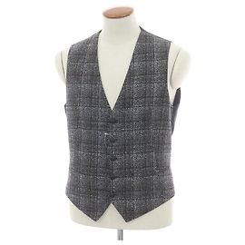 Autre Marque Tagliatore Wool Polyester Gilet Black White