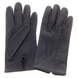 Autre Marque Dents Leather Gloves Blue Navy blue