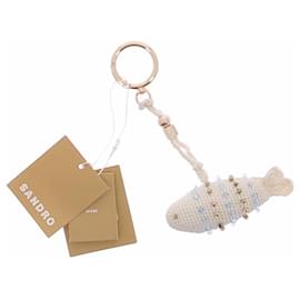 Sandro Porte-clés crocheté main Beige