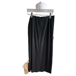 Munthe Plus Simonsen PLU Schwarzer Langer Strickrock mit Taschen Schwarz