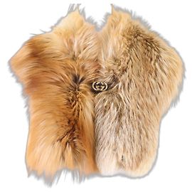 Gucci Tippet-Schal aus braunem Fuchsfell Braun