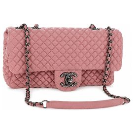 Chanel Medium Classic Flap Borsa Pelle d'Agnello Rosa Rosa