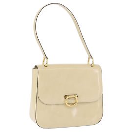 Céline Bolsa de Ombro CELINE Verniz Bege Tom Dourado Auth 198345A Bege Outro