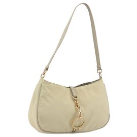Borsa a tracolla PRADA Nylon Ivory Gold Auth 197466A D'oro Crudo
