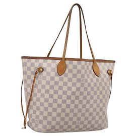 Saco Tote LOUIS VUITTON Damier Azur Neverfull MM N41605 LV Auth 197196 Outro